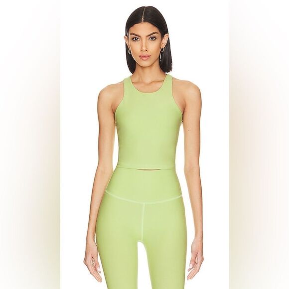 Beyond Yoga Spacedye Focus Cropped Workout Tank Top in Lime Size XS - Picture 2 of 9